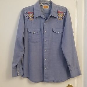 Vintage Snap-On Embroidered Denim Shirt